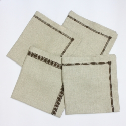 Multiple hand hemstitch style linen napkin